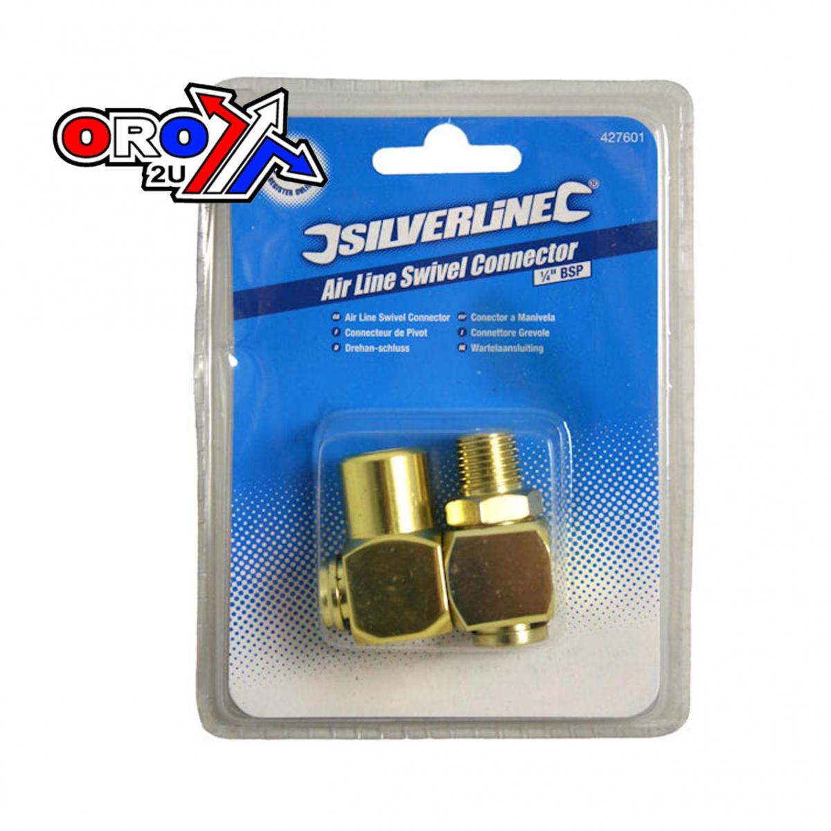 AIR LINE SWIVEL CONNECTOR 1/4", 1/4" BSPT MALE/FEMALE, 427601