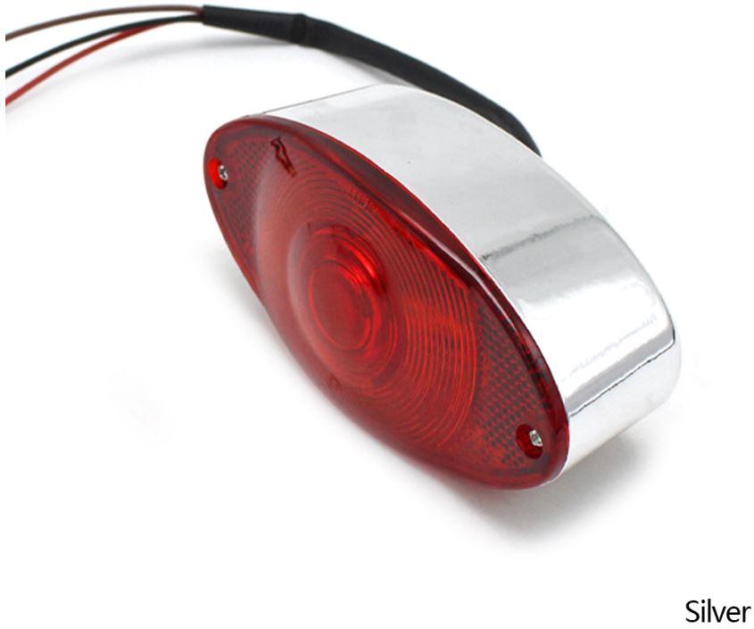 Universal Stop Tail Light 12V Case Silver