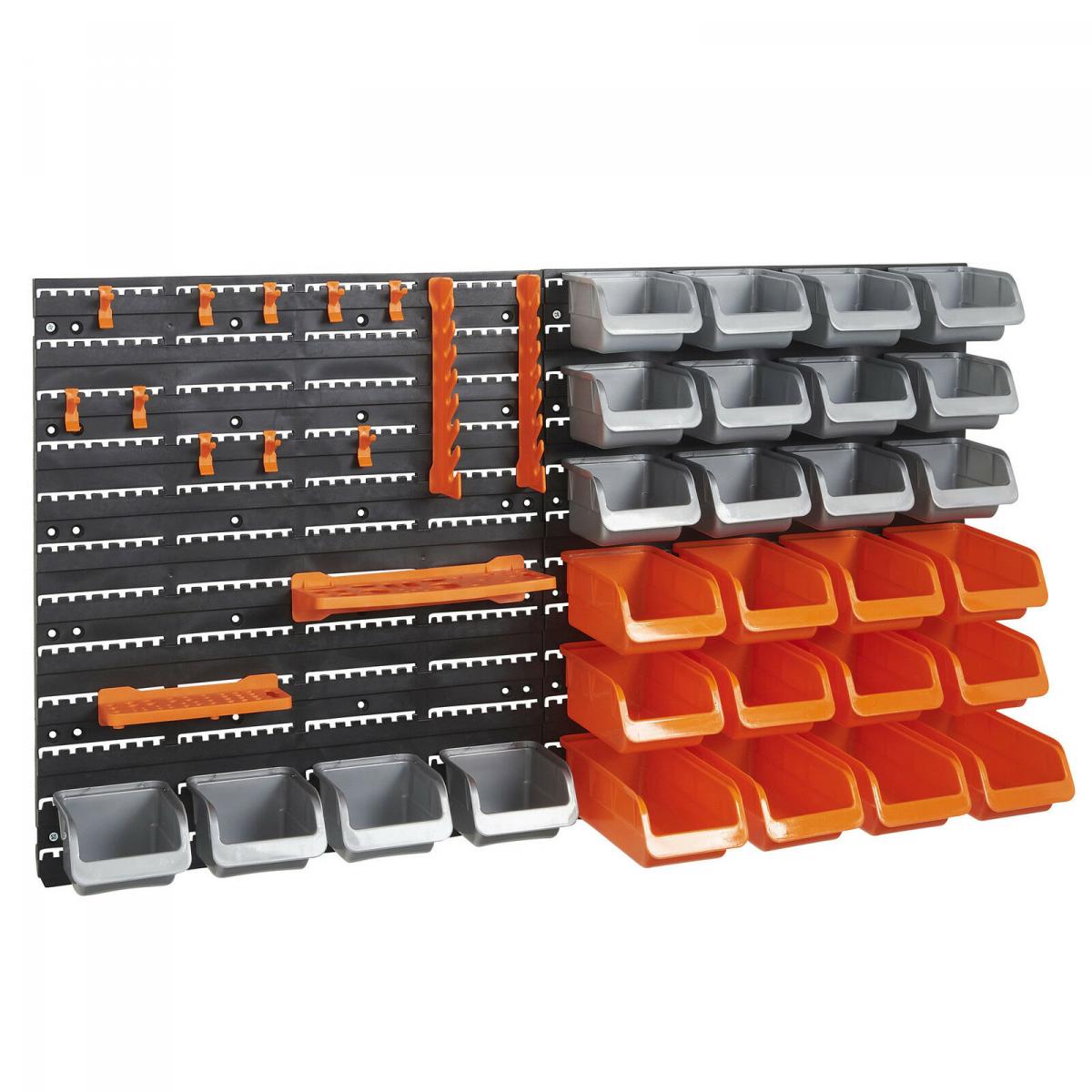 44 BIN STORAGE RACK SOLUTION, Garage Organiser, Bin Hook Panel Set, BR43F