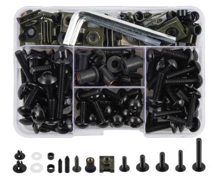 FAIRING BOLT KIT 190pcs. BLACK Suzuki, SV650/1000 DL650/1000, GSF600/1200, GS500