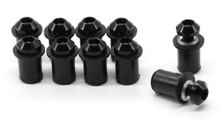 SCREEN SCREW BOLT KIT WIND SHIELD BLACK M5 x 16mm, (PACK OF 10)