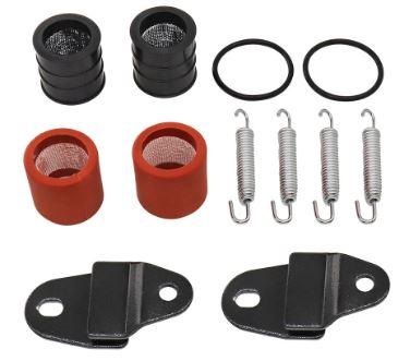 EXHAUST MUFFLER MOUNT KIT YAMAHA BANSHEE YFZ350 87-11, GASKET + SPRING