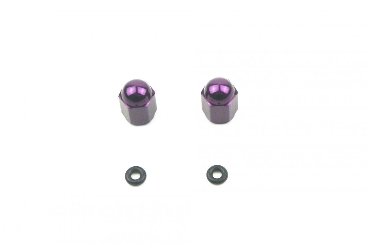 ALLOY VALVE CAP SET PURPLE PAIR