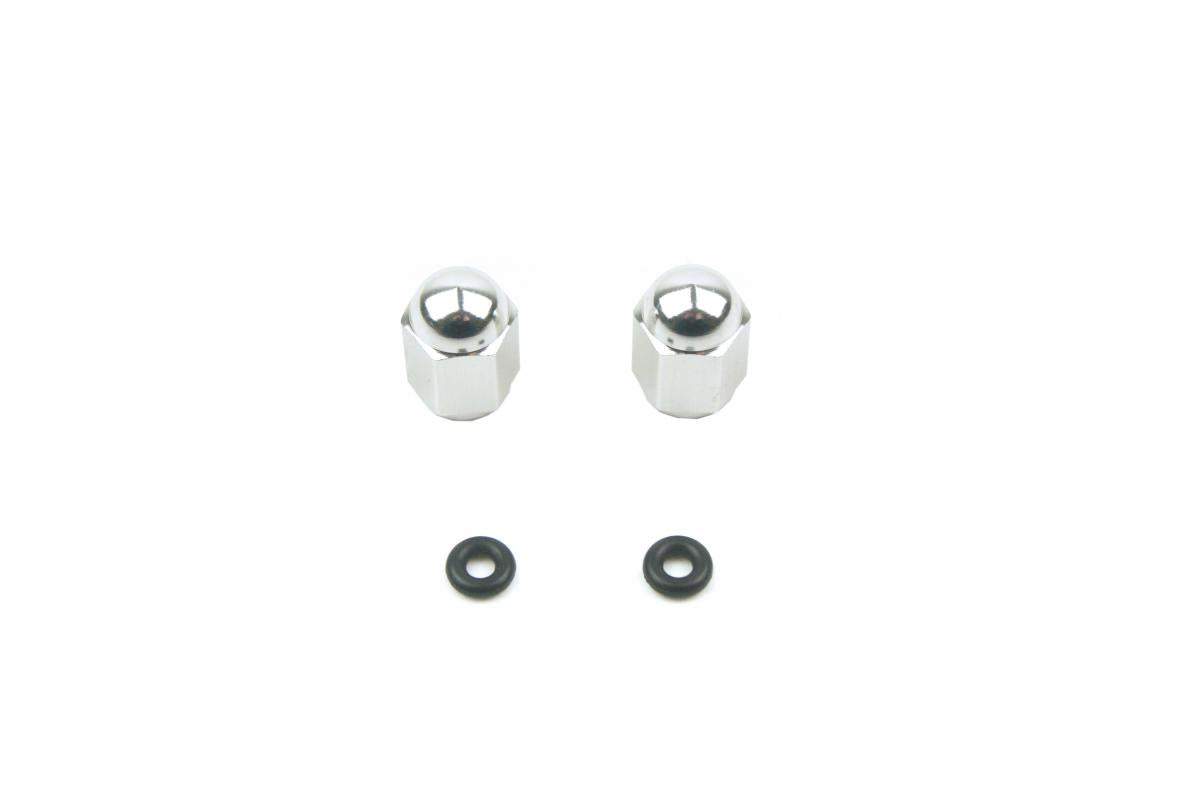 ALLOY VALVE CAP SET SILVER PAIR