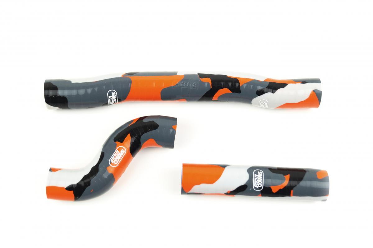SAMCO HOSE KIT KTM 250/300 SX 17-18, 3 PIECE KIT, SOLAR ORANGE CAMO, KTM-88-SOL