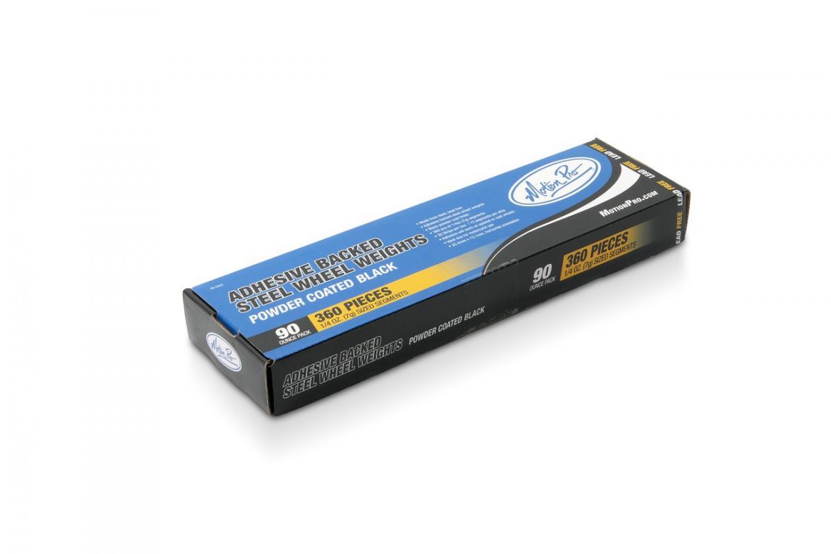WHEEL WEIGHTS 360-1/4oz BLACK, MOTION PRO 08-0453 [90oz BOX], ROAD, MC