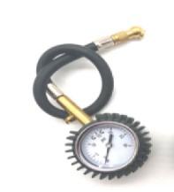 TYRE PRESSURE GAUGE WITH HOSE, 0-30PSI / 360? SWIVEL CHUCK / 45? HEAD