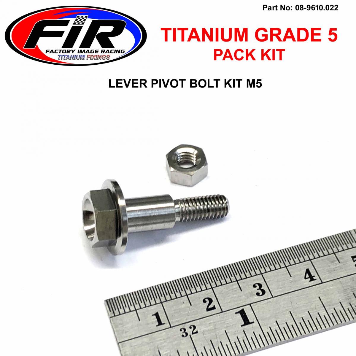 TITANIUM GR5 CLUTCH LEVER PIVOT BOLT KIT, KAWASAKI 92151-1103