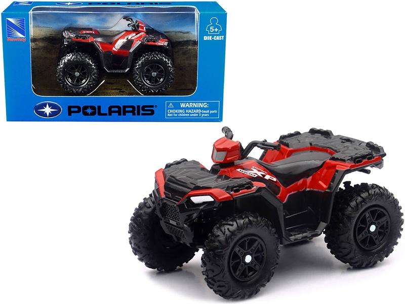 NEWRAY DIE CAST MODEL POLARIS SPORTSMAN XP1000 2018, RED & BLACK, SCALE: 1:30