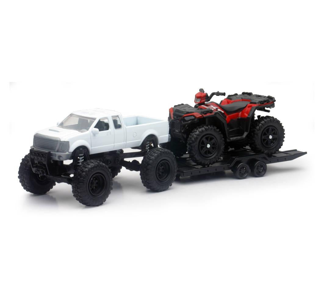 NEWRAY DIE CAST MODEL OFFROAD PICK UP WITH POLARIS SPORTSMAN XP1000, SCALE 1:32