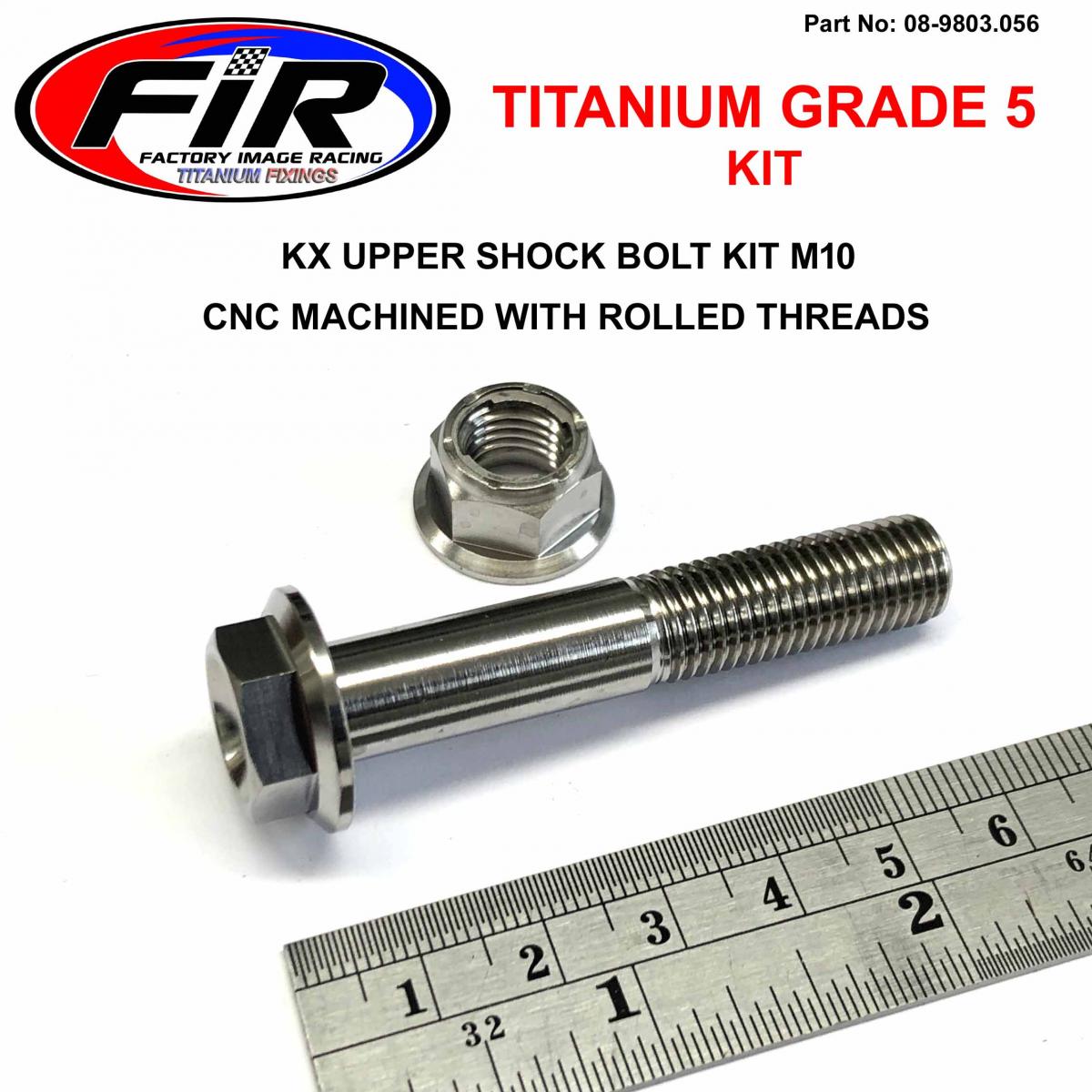 GR5 KX UPPER SHOCK BOLT KIT M10, 56mm / KX125 KXF250 , 92153-0828,92210-1080