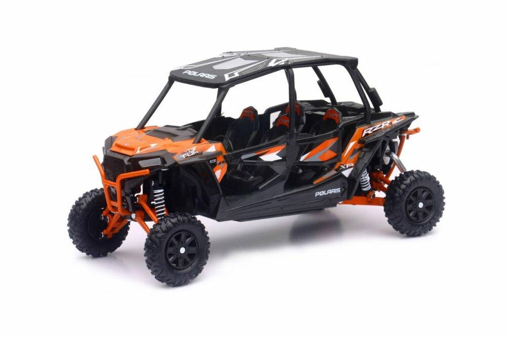 NEWRAY DIE CAST MODEL POLARIS RZR XP4 TURBO EPS, ORANGE & BLACK, SCALE 1:18