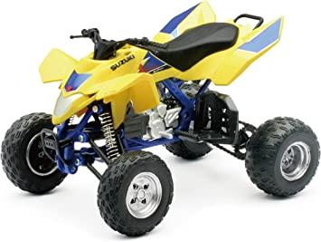 NEWRAY DIE CAST MODEL SUZUKI LT450R QUADRACER BLUE & YELLOW, SCALE 1:12