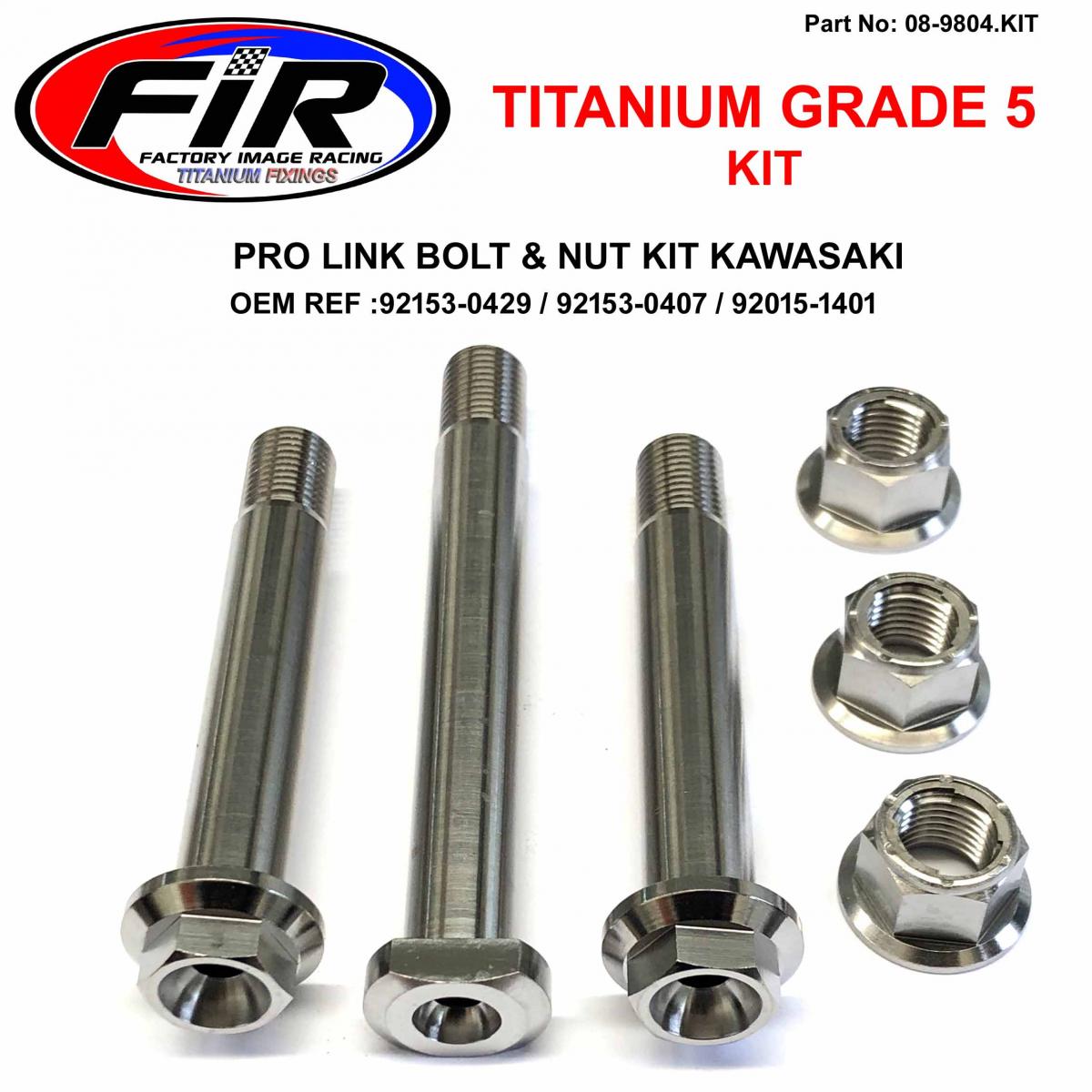 LINK BOLT KX125 250 06>2008, 92153-0429 / 92153-0407 / 92015-1401, TITANIUM FIR