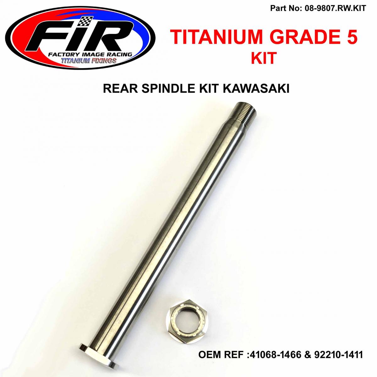 GR5 REAR SPINDLE KIT KX KXF 41068-1466 & 92210-1411 TITANIUM FIR