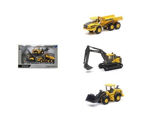 NEWRAY DIE CAST MODEL VOLVO CONSTRUCTION VEHICLE 3 PACK SET, SCALE 1:64