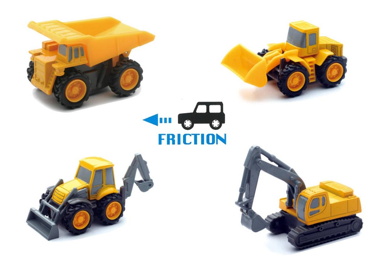 NEWRAY MODEL MINI CONSTRUCTION VEHICLES PULL-BACK 4 STYLES 12 PIECES, SCALE 1:32