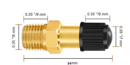 VALVE SCHRADER 1/8 NPT [EACH], 120130000201 DIA 8mm / 21mm LONG