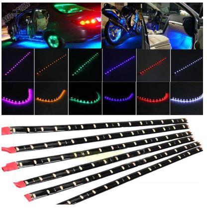 6PCS 12V WATERPROOF UNDERBODY DECORATIVE LED LIGHT STRIP (BLUE)