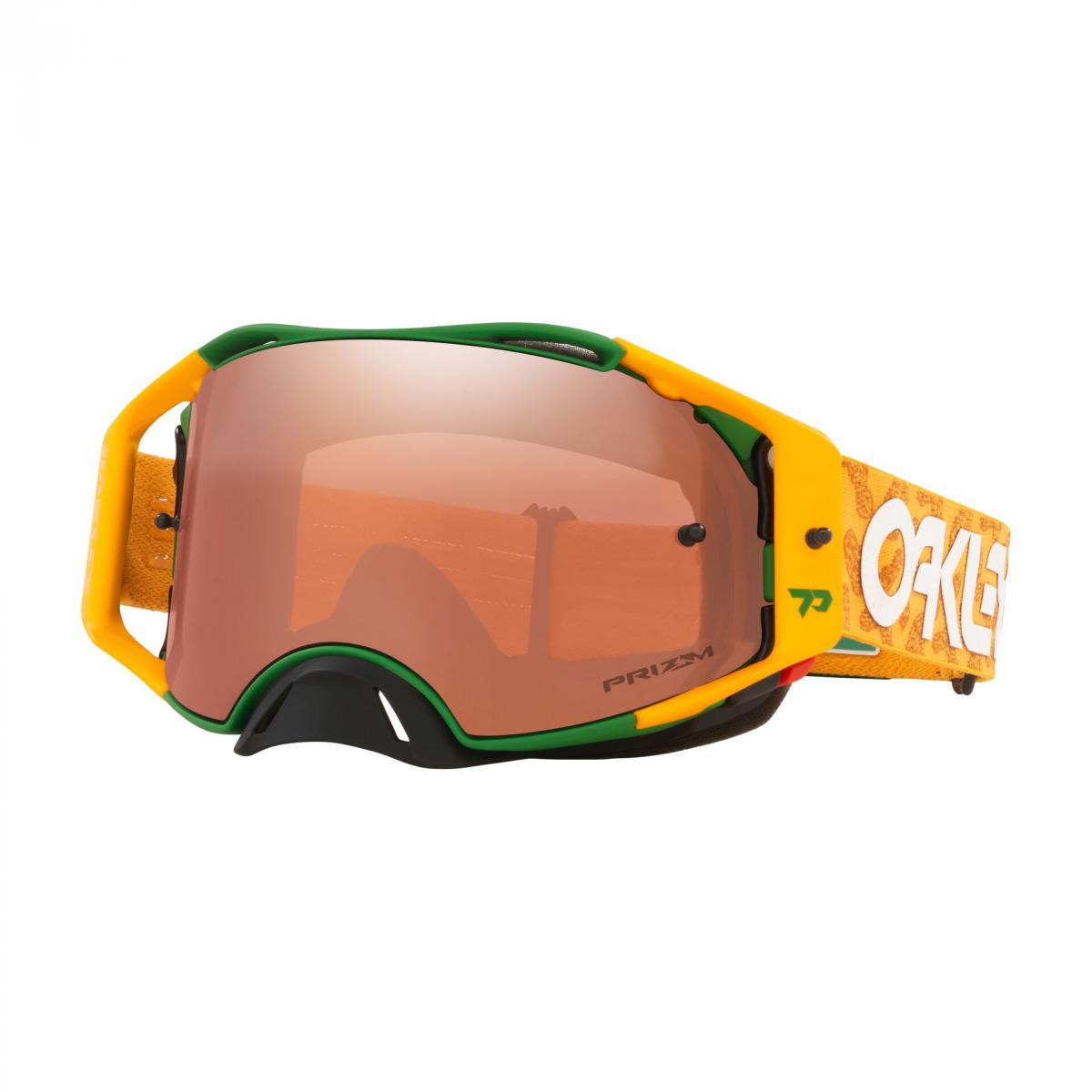 OAKLEY AIRBRAKE TOBY PRICE MX, GOLD/GREEN, OO7046-C9, PRIZM BLACK LENS