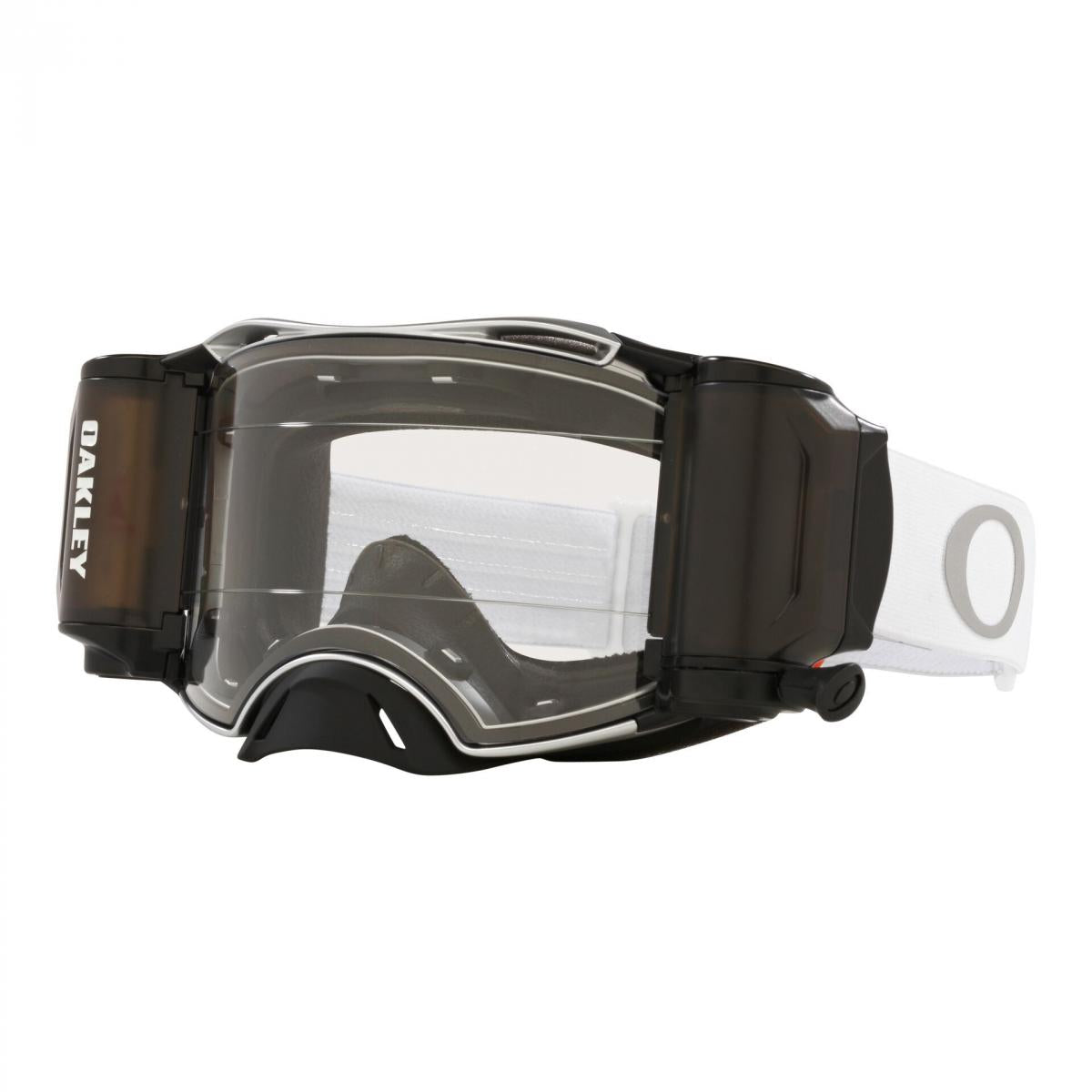 OAKLEY AIRBRAKE MX TUFF BLOCKS WHITE, CLEAR LENS INC ROLL OFFS OA OO7046-C5