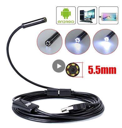 MINI ENDOSCOPE 5.5MM LENS, LED LIGHT