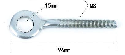 15mm HOLE x M8 THREAD, 96mm OVERALL, CHAIN ADJUSTER, STAINLESS STEEL