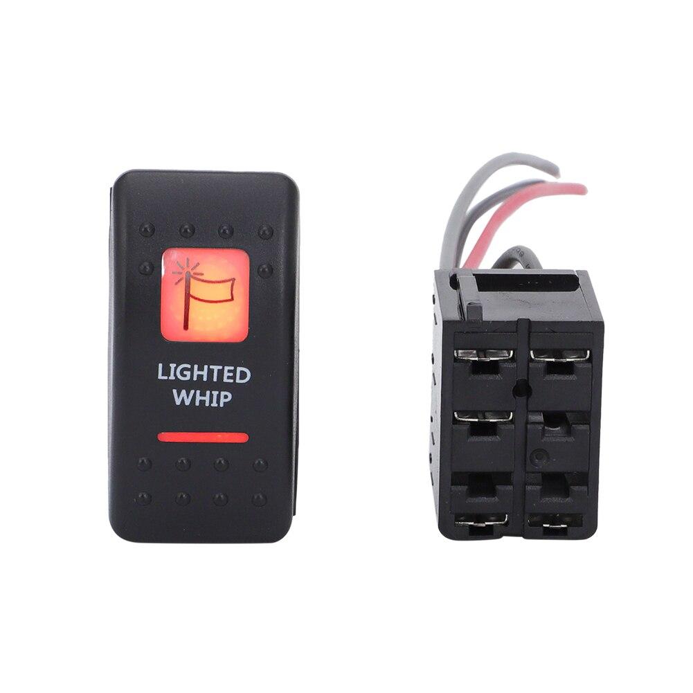 CAN AM POLARIS WHIP LED LIGHT SWITCH 5 PIN, WITH PIGTAIL, 12V 20A, AMBER COLOUR
