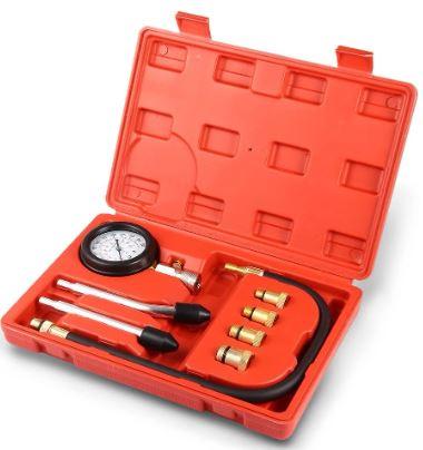 PETROL ENGINE COMPRESSION TEST KIT, 10 12 14 & 18mm PLUGS / 0-300psi 0-20bar