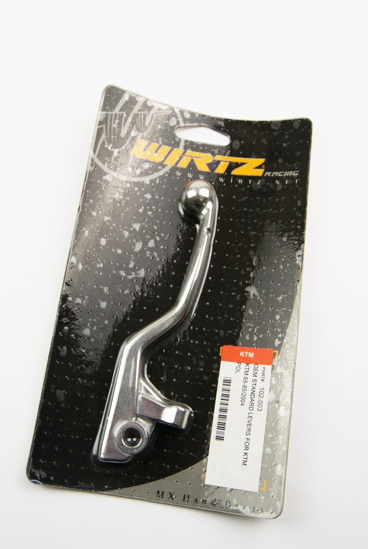 LEVER BLADE BRAKE KTM 65/85 04-12, 105 06-11, WIRTZ 102-003 FORGED SILVER