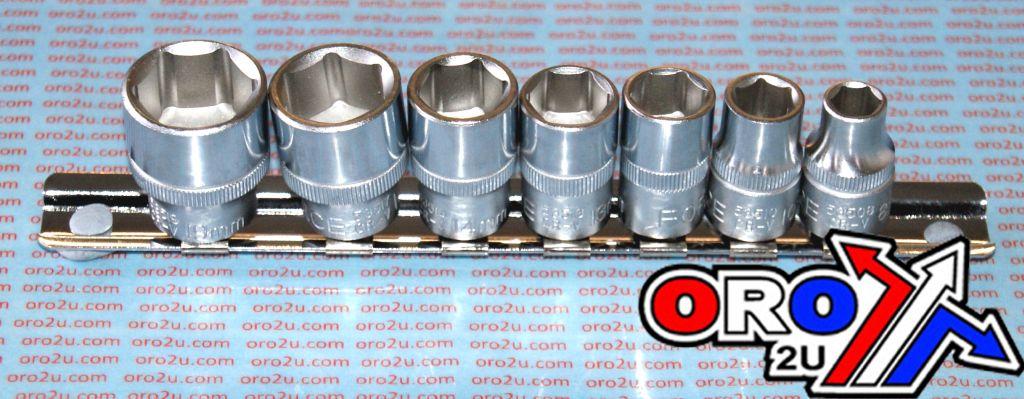 DRIVE SOCKET SET 3/8" 7PC 8, 10, 12, 13, 14, 17 and 19mm