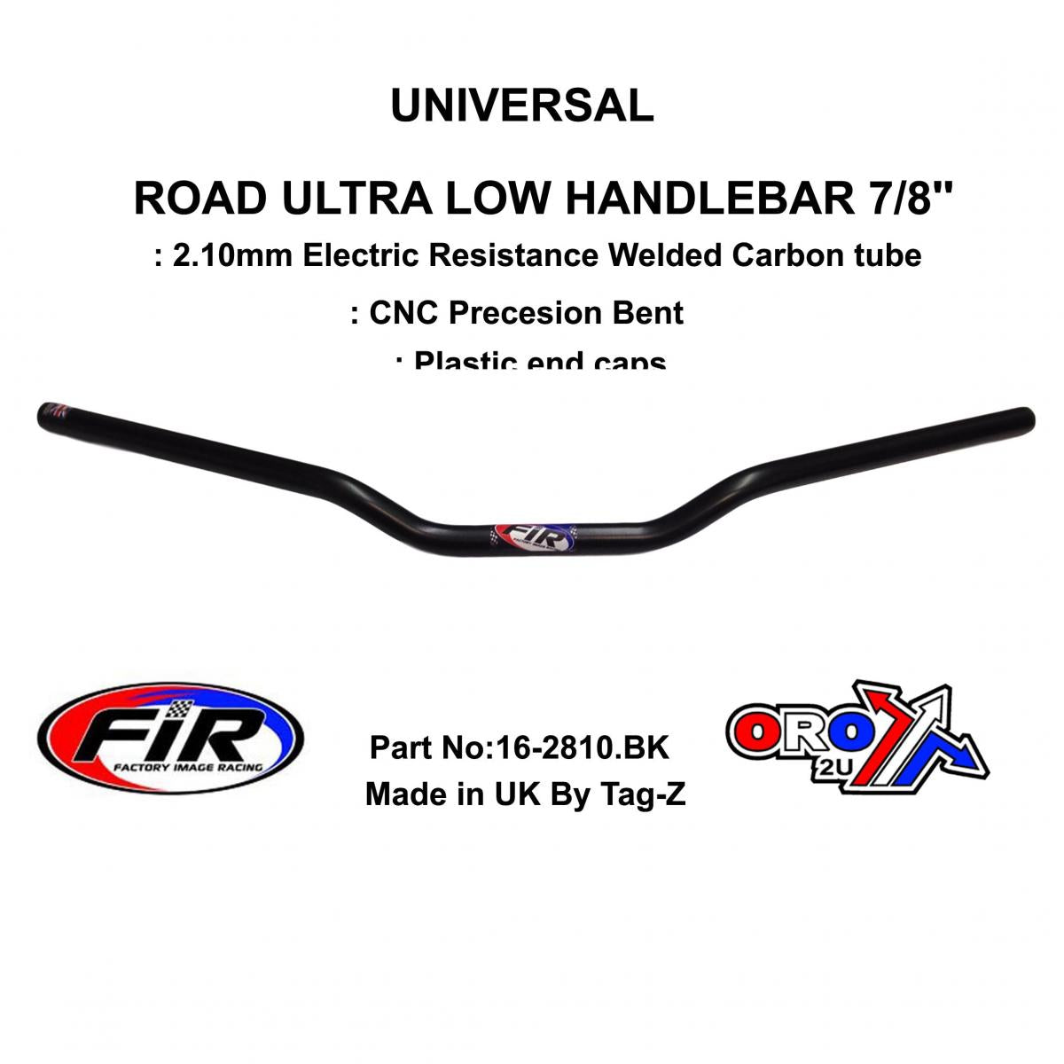 ROAD ULTRA LOW HANDLEBAR 7/8'', S/BIKE SPORTS UNIVERSAL MAT BK, REN REF : 758-01