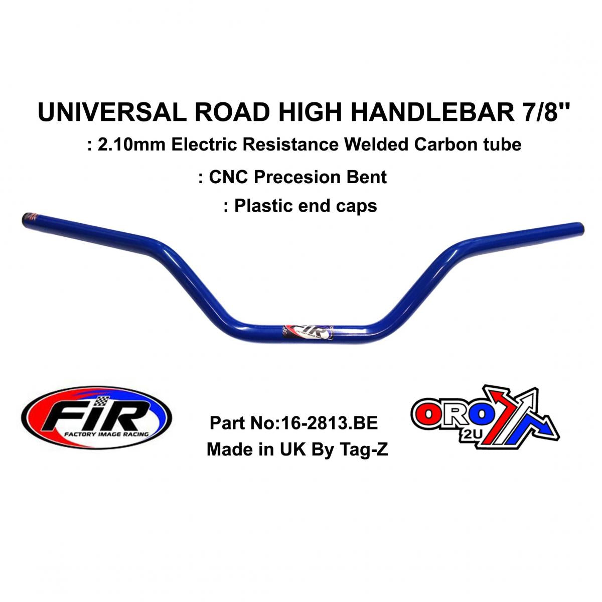 ROAD HIGH HANDLEBAR 7/8'', S/BIKE SPORTS UNIVERSAL BLUE, REN REF : 756-01