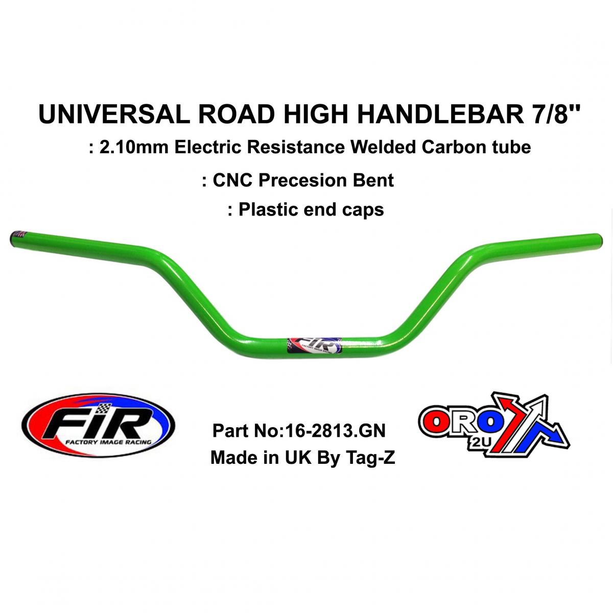 ROAD HIGH HANDLEBAR 7/8'', S/BIKE SPORTS UNIVERSAL GREEN, REN REF : 756-01