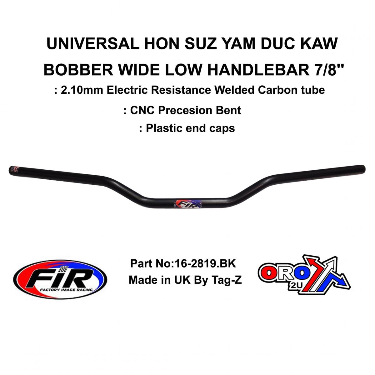 BOBBER HANDLEBAR 7/8'' MAT BK, HON SUZ YAM DUC KAW WIDE,  / RE: CML405128