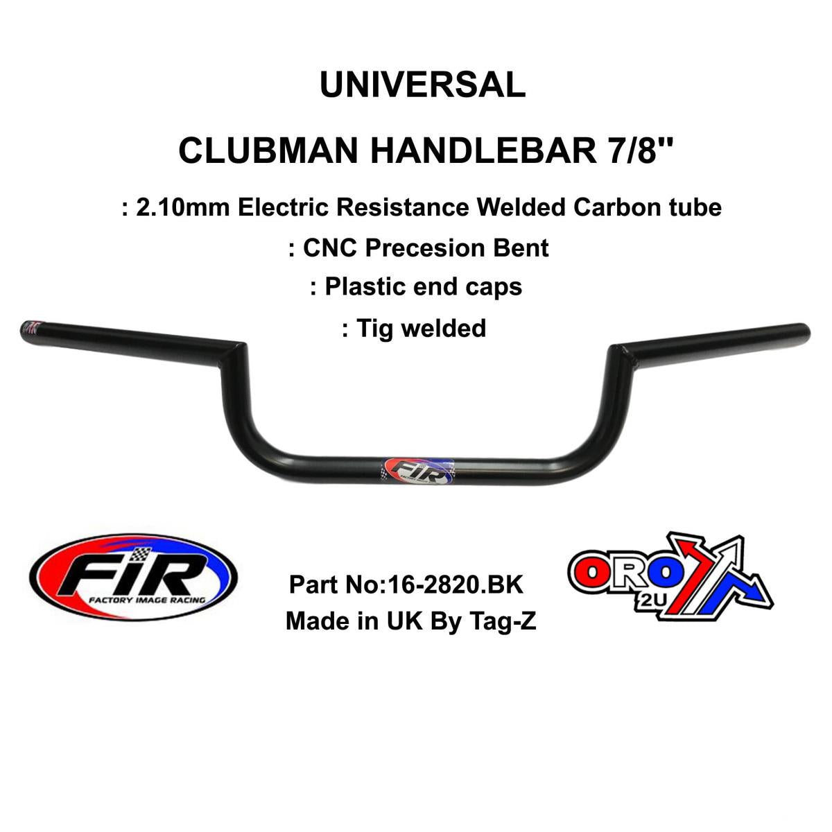 CLUBMAN 7/8'' HANDLEBAR MAT BK, CAFE RACER & CLUBMAN STYLE,  / RE: 5697028439551
