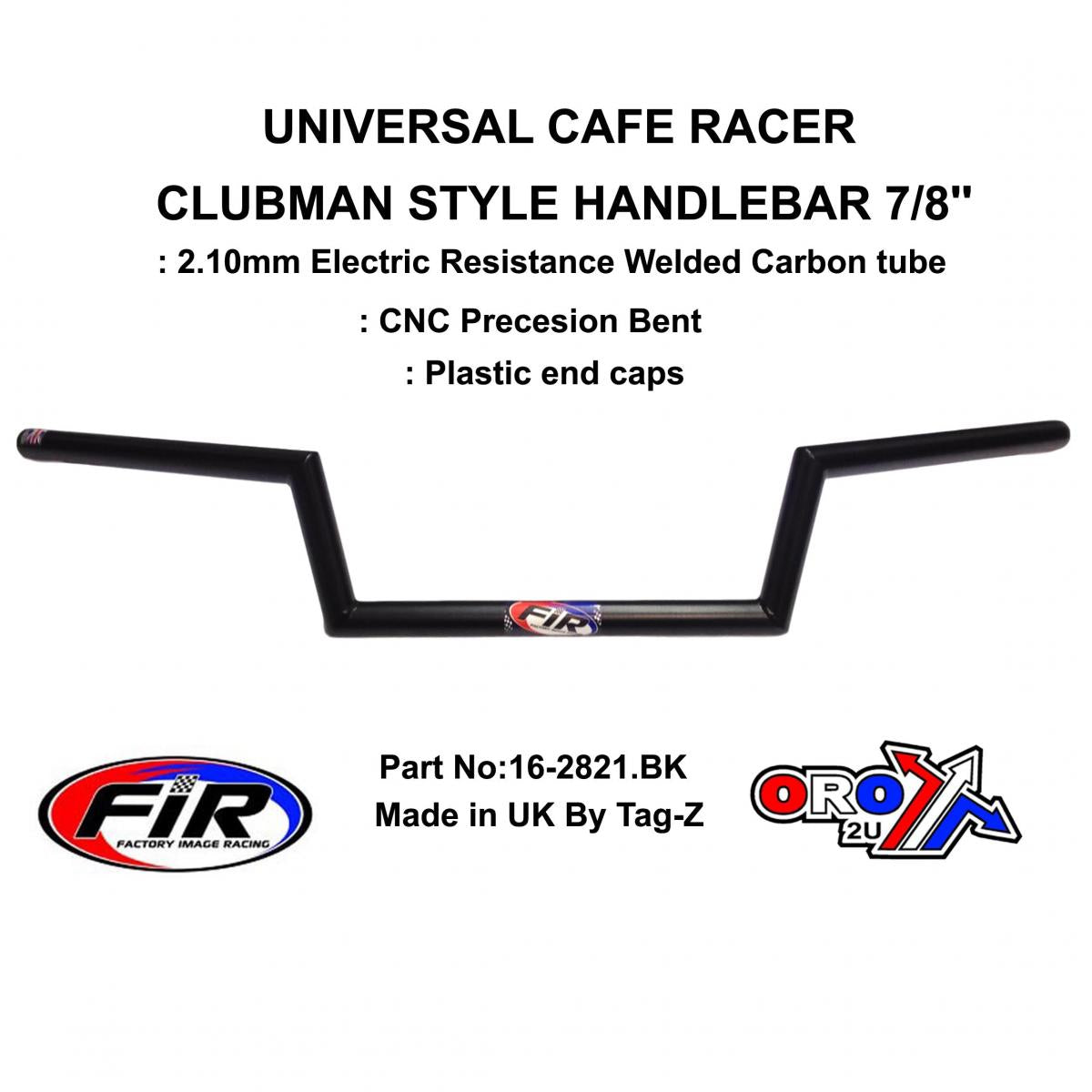 CLUBMAN 7/8'' HANDLEBAR MAT BK, CAFE RACER & CLUBMAN STYLE,  / RE: 5697028439551