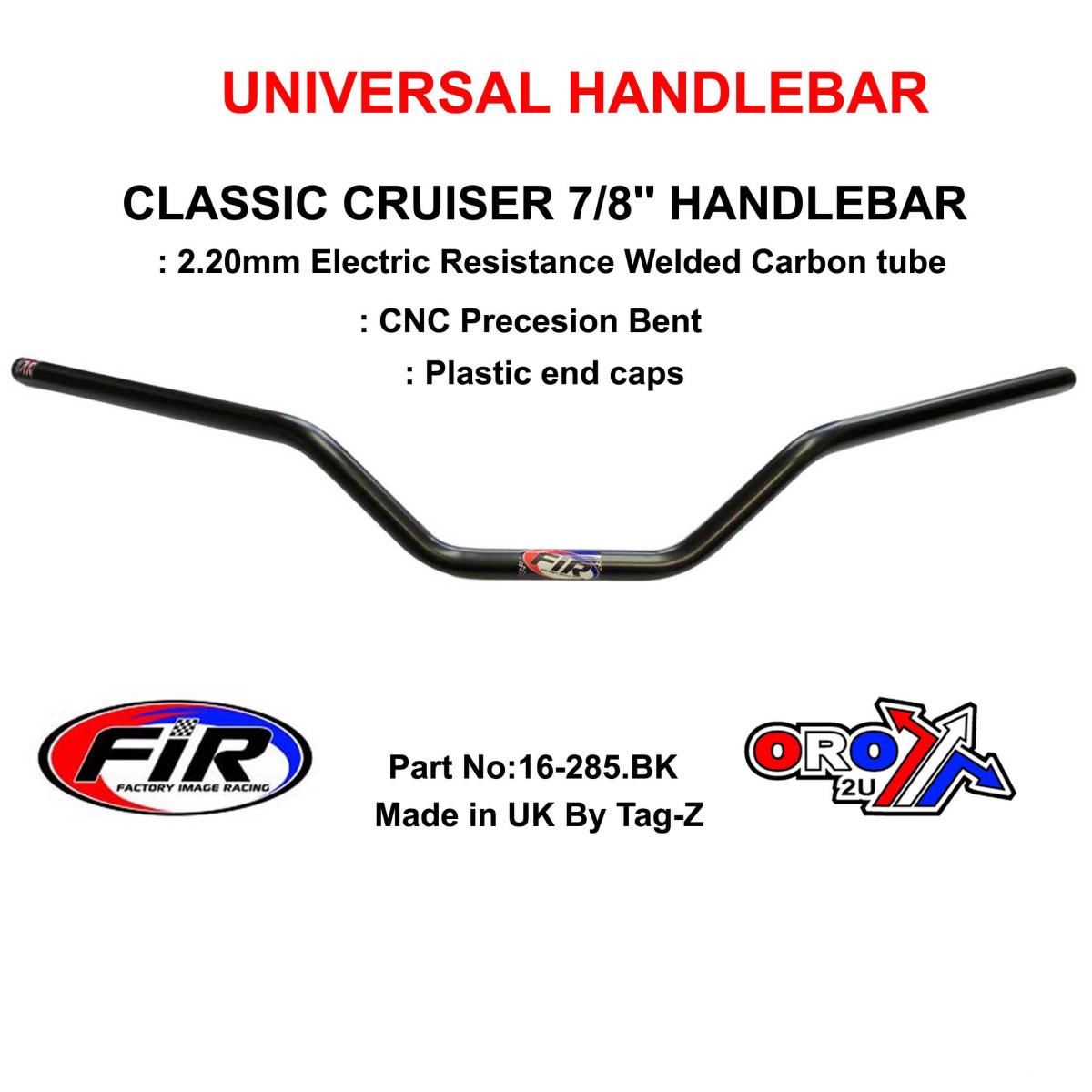CLASSIC CRUISER 7/8'' HANDLEBAR, UNIVERSAL/MATT BLACK, EXTRA WIDE HANDLEBAR