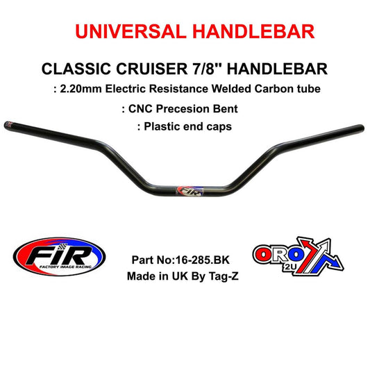 CLASSIC CRUISER 7/8'' HANDLEBAR, UNIVERSAL/MATT BLACK, EXTRA WIDE HANDLEBAR