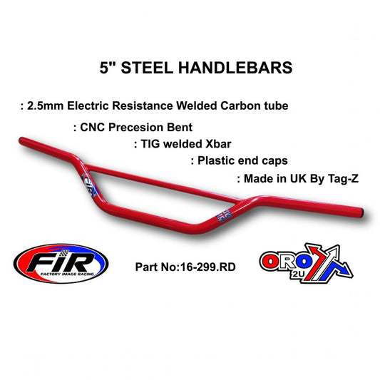 5" STEEL HANDLEBARS RED 48-613 REN / HIGH ENDURO