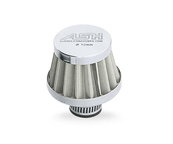 MINI BREATHER FILTER 18MM, CRANKCASE FILTER SILVER