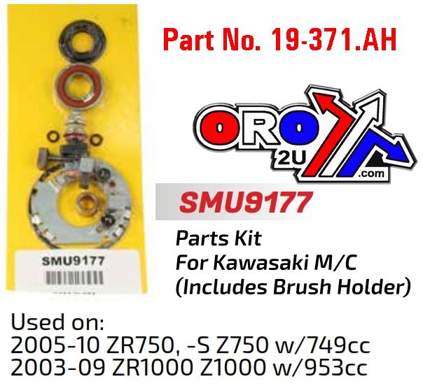 STARTER MOTOR REPAIR KIT, KAWASAKI ZR750 05-10. ZR1000 03-09 SMU9177