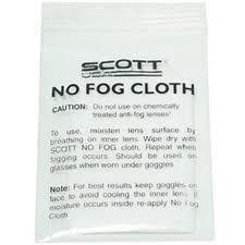 NO FOG CLOTH SCOTT Reusable 6" x 6" cloth