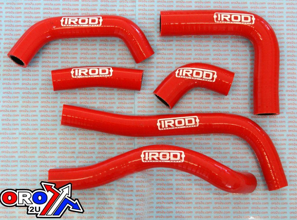 HOSE KIT/6 HONDA CRF450R 02-04, SILICONE RADIATOR RED, IROD 010007