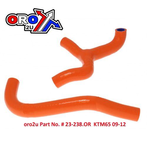 HOSE KIT/2 KTM 65 SX 09-15, SILICONE RADIATOR ORANGE, IROD 010055