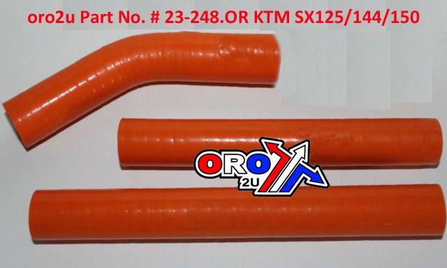 HOSE KIT/3 KTM SX125/144/150 07-15, SILICONE RADIATOR ORANGE, IROD 010058