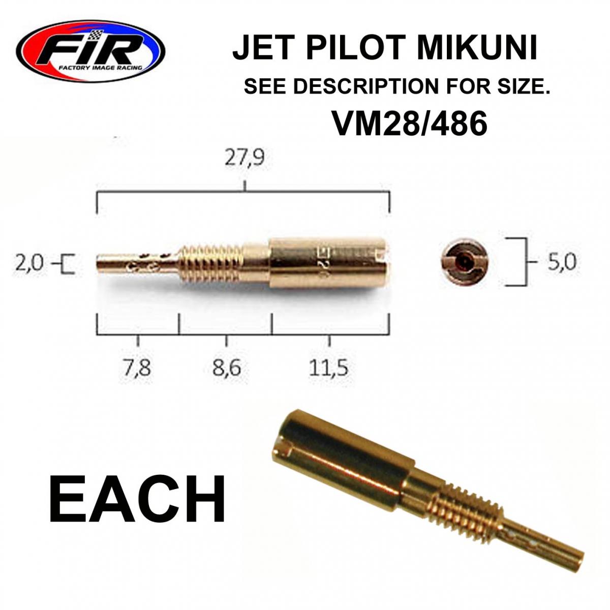 JET 25.0 PILOT MIKUNI VM28/486