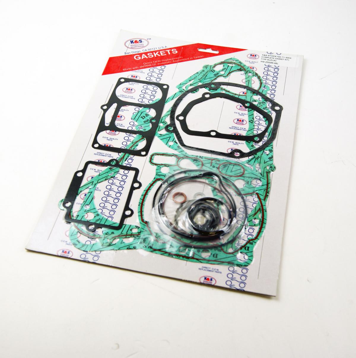 GASKET FULL SET SUZUKI RM250 96-98, K&S 71-3004 COMPLETE