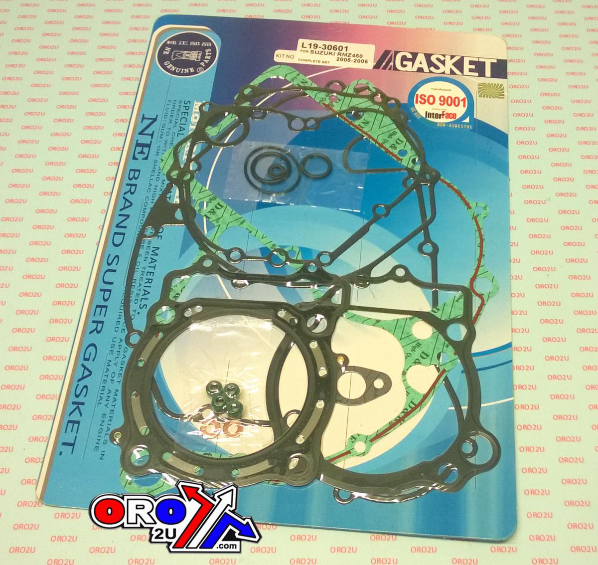 GASKET FULL SET SUZUKI RMZ450 05-06, Note. No rocker rubber seal.