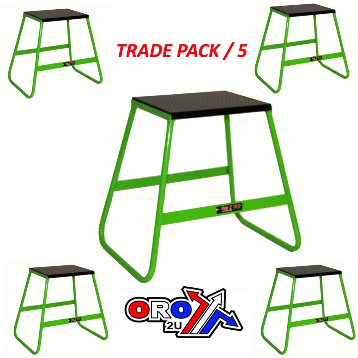 PACK 5 BIKE STANDS GREEN, 440mm TALL, LIGHT WEIGHT, MX